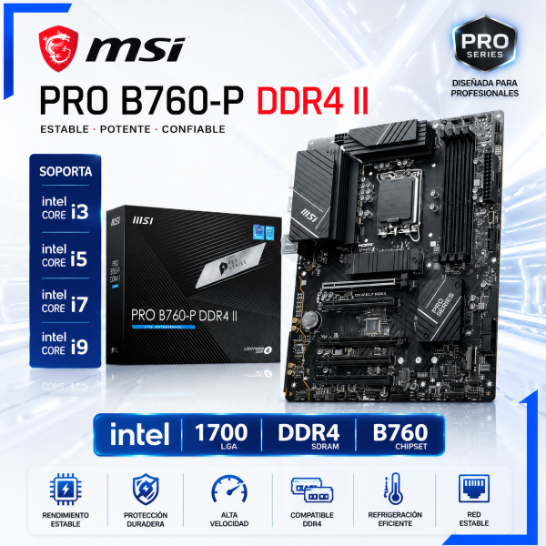 PLACA MADRE MSI PRO B760-P DDR4 II LGA 1700