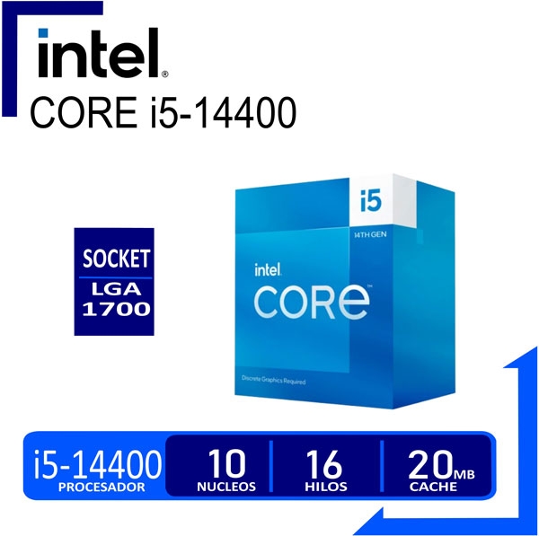 PROCESADOR INTEL CORE I5 14400 2.5GHZ/4.70GHZ 20MB CACHE LGA1700