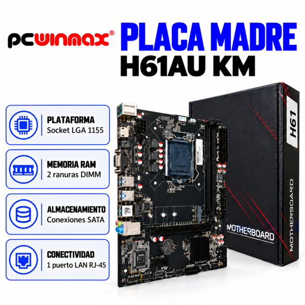 PLACA MADRE PC WINMAX H61AU KM LGA 1155