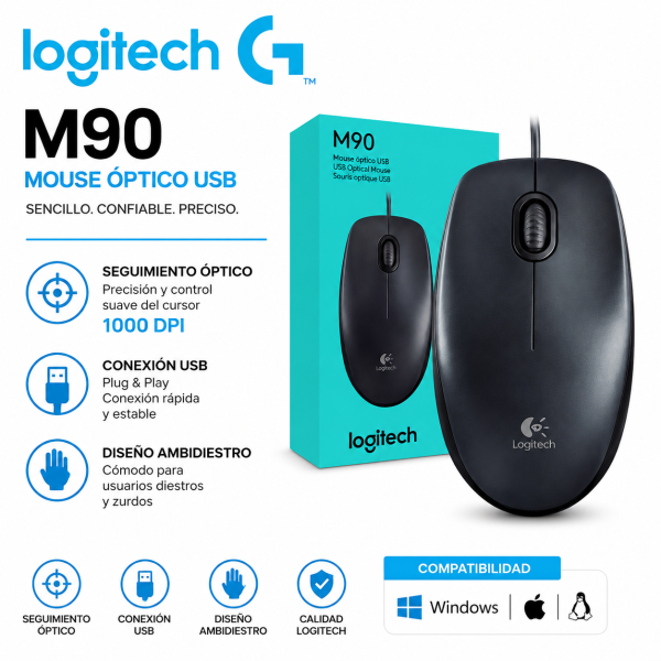MOUSE LOGITECH M90 USB (910-004053)