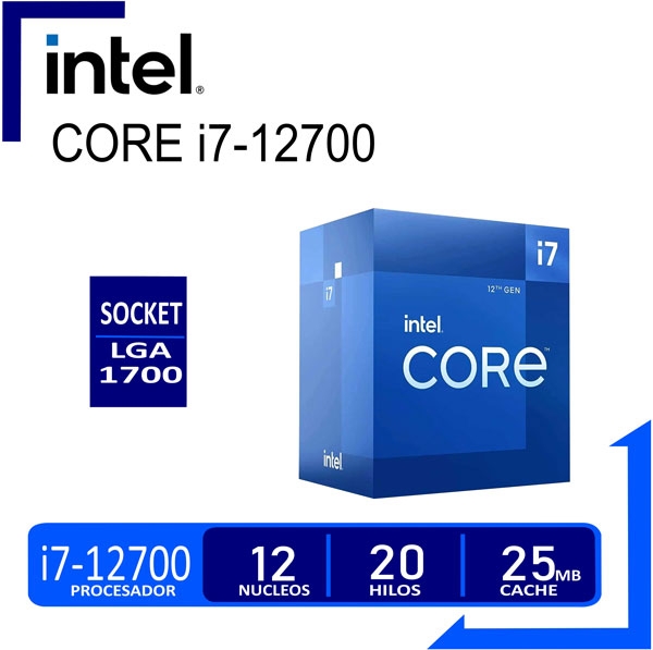 PROCESADOR INTEL CORE I7 12700 2.1GHZ /4.9GHZ-25MB  LGA 1700