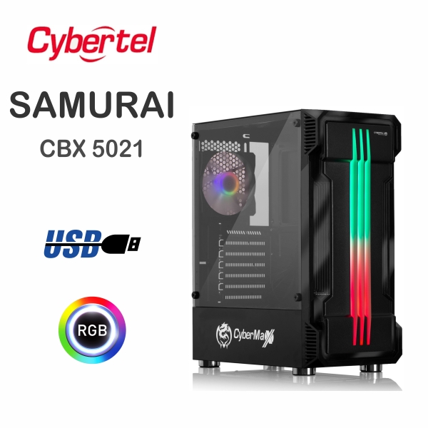 CASE GAMER SAMURAI 5021 CYBERTEL USB 3.0/ 2.0  3 COOLER RAINBOW