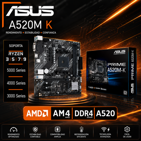 PLACA MADRE ASUS PRIME A520M K DDR4 SOCKET AM4
