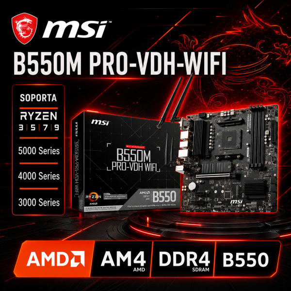 PLACA MADRE MSI B550M PRO-VDH - WIFI  AM4