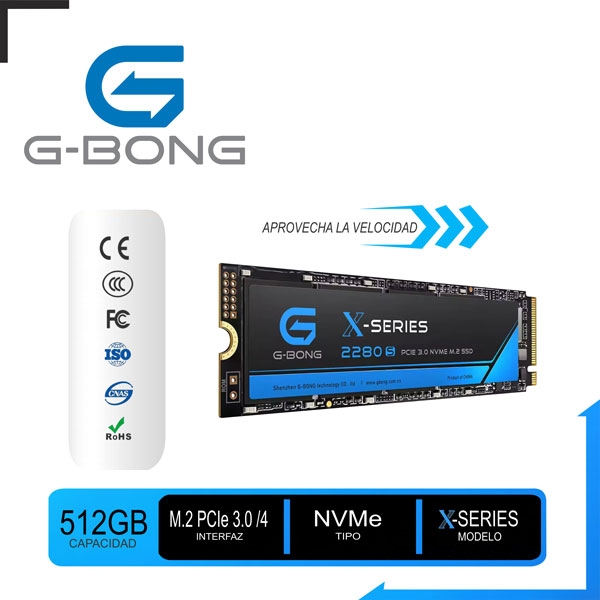 SSD SOLIDO M.2 PCIE 3.0 X4 NVME GBONG 512GB 2280 X SERIES