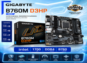 PLACA MADRE GIGABYTE B760M D3HP DDR4 LGA 1700