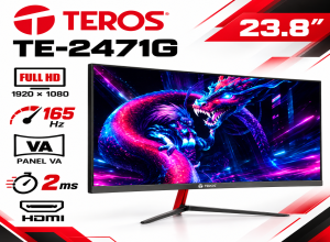 MONITOR TEROS DE 23.8 2471G, FHD VA, 165 HZ, 2 MS, HDMI