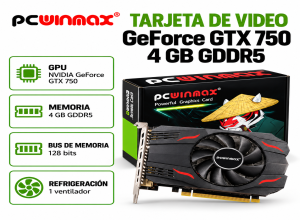 TARJETA DE VIDEO PC WINMAX NVIDIA GEFORCE GTX 750 4GB DDR5 128 BIT