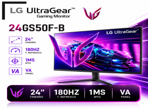 MONITOR GAMER LG ULTRAGEAR 24GS50F-B FULL HD 23.7, 180 HZ CON AMD FREESYNC
