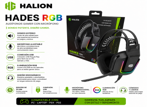 AURICULAR GAMER HALION HA-H553 HADES RGB