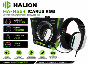 AURICULAR GAMER HALION HA-H554 ICARUS RGB