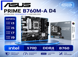 PLACA MADRE ASUS PRIME B760M-A D4, LGA 1700