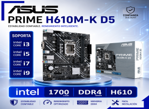 PLACA MADRE ASUS H610M-K D5 LGA 1700 (PRIME H610M-K D5)