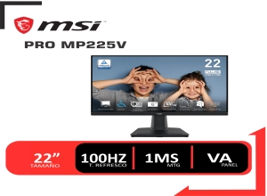 MONITOR  MSI PRO MP225 SERIES, 21.5" IPS (1920X1080),100 HZ, HDMI