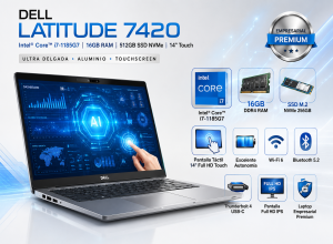 LAPTOP DELL LATITUDE 7420 INTEL CORE I7 1185G7, MEMORIA RAM DE 16GB, SSD M.2 NVME DE 256GB, PANTALLA DE 14 TACTIL OPEN BOX