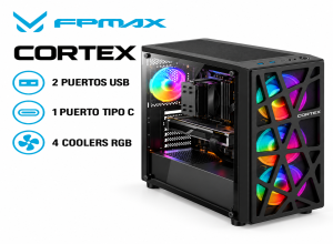 CASE GAMER FPMAX CORTEX BLACK 4XRAINBOW USB-C USB3.0 ATX
