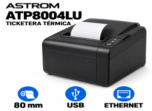 IMPRESORA TICKETERA TERMICA ASTROM ATP8004LU DE 80MM USB + ETHERNET
