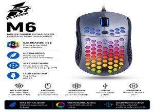 MOUSE 1STPLAYER M6 GAMING LED- RGB (M6)