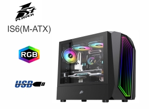 CASE GAMER 1STPLAYER INFINITE SPACE IS6 S/FUENTE 1 PANEL VIDRIO LED-RGB (IS6)