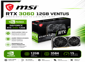 TARJETA DE VIDEO MSI GEFORCE RTX 3060 VENTUS 2X 12G OC GDDR6