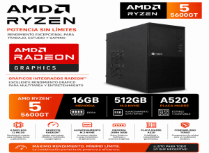 CPU AMD RYZEN 5 5600GT, RAM 16GB DDR4, M.2 512GB