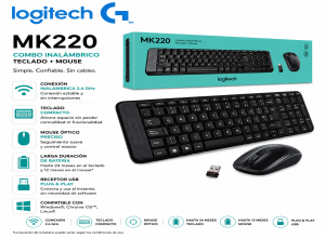 KIT LOGITECH MK220 WIRELESS TECLADO + MOUSE (920-004430)