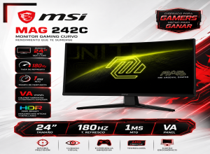 MONITOR MSI MAG 242C CURVO (1500R) 24, FHD VA, HDMI / DP / HEADPHONE-OUT
