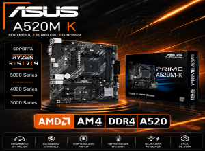 PLACA MADRE ASUS PRIME A520M K DDR4 SOCKET AM4