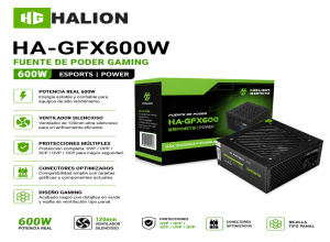FUENTE DE PODER HALION  600W HA-GFX600W