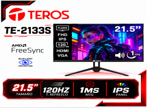 MONITOR TEROS 21.5 TE-2133S GAMING, PANEL IPS, 120HZ - 1 MS, VGA  /HDMI SPEAKER ( TE-2133S )