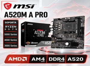 PLACA MADRE MSI A520M A PRO AM4 AMD (A520M-A PRO)
