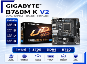 PLACA MADRE GIGABYTE B760M-K V2 DDR4 LGA 1700